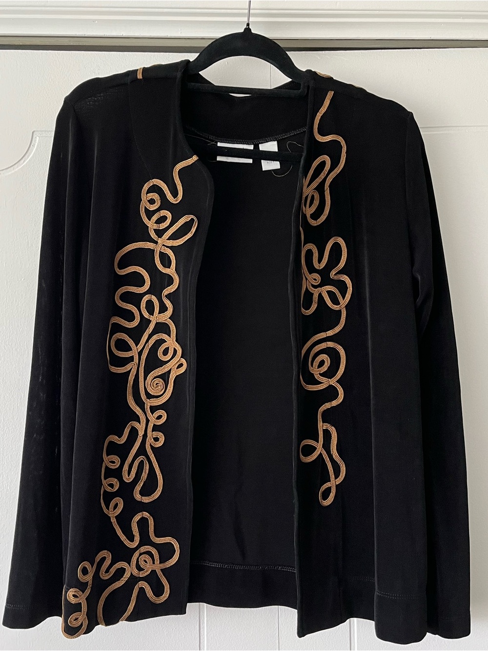 Travelers by Chico’s Black Cardigan with Soutache Trim